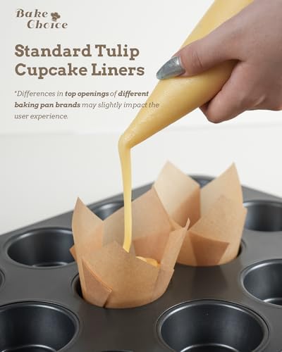 Bake Choice 200pcs Natural Tulip Cupcake Liners for Baking Muffin Liners - Image 4