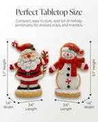 Christmas Decoration Indoor Duo Cookie Santa and Snowman Figurines 5.1'' - Image 4