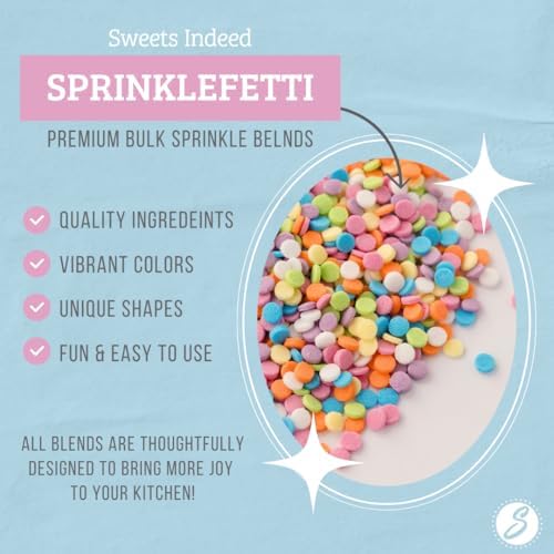 Sweets Indeed Bulk Rainbow Confetti Sprinkles, Circle Quins 1.2 pounds - Image 2