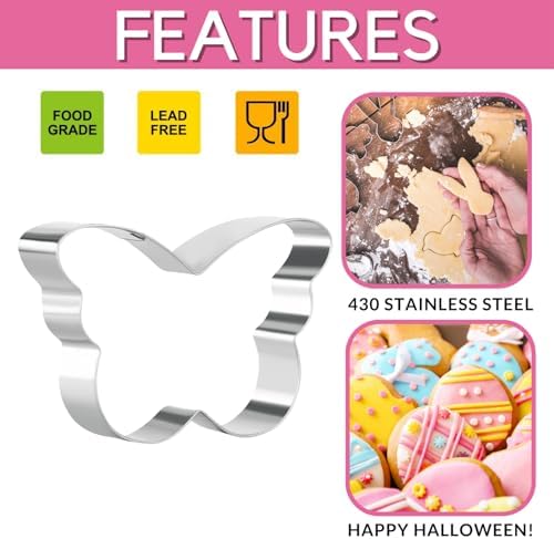 Easter Cookie Cutters, 9 Pieces Chick Carrot Egg Bunny Butterfly Rabbite Cross Flowers Shapes Metal Stainless Steel Biscuit Cutters Holiday Themed Baking Kit - Image 2