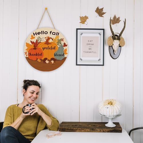Thanksgiving Decorations - Friendsgiving Wood Welcome Sign for Front Door - Image 6