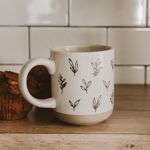 Sweet Water Decor Autumn Coffee Mug with Brown Leaves Design, 14oz Stoneware Cup for Tea & Cider, Microwave & Dishwasher Safe, Cozy Fall Gift - Image 5