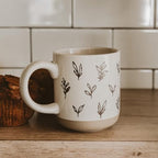 Sweet Water Decor Autumn Coffee Mug with Brown Leaves Design, 14oz Stoneware Cup for Tea & Cider, Microwave & Dishwasher Safe, Cozy Fall Gift - Image 5
