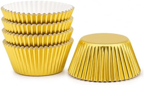 100 Gold Foil Cupcake Liners, Muffin Liners or Baking Cups for Desserts, Muffins, Cupcakes and More Treats; Grease Proof, No Smell, Food Grade, Nut Serving Containers (Gold 100) - Image 3