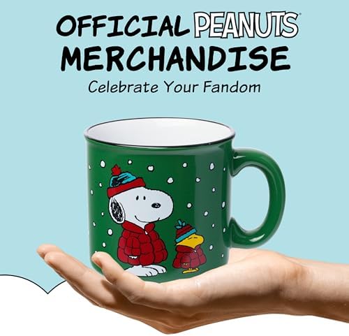 Silver Buffalo Peanuts Holiday Treats and Cocoa, Ceramic Camper Mug, 20oz - Image 4