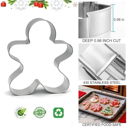 Christmas Cookie Cutters Large 4 Inch, 5 Pieces - Image 2