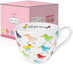 Birds Mugs for Daily Coffee and Tea, Premium 20 oz Bone China Coffee Tea Hug Mug, Perfect Holiday, Birthday and Christmas Gift for Bird Lovers, Designed in England by Harvest Green Studio - Image 2