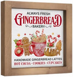 Gingerbread Bakery Sign, Wooden Christmas Coffee Table, Wall Decor by pechpell
