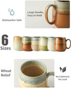 HASENSE Coffee Mugs Set of 6, Ceramic 16 oz Large Reactive Glaze Mugs - Image 2