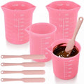 Palksky 4PCS Pink Measuring Cups with 1 Cup & 1.5 Cup & Jar Spatulas by Palksky