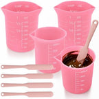 Palksky 4PCS Pink Measuring Cups with 1 Cup & 1.5 Cup & Jar Spatulas by Palksky