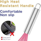 Pink Silicone Whisk Set of 3, 8/10/12 Inch, Non-Scratch - Image 5