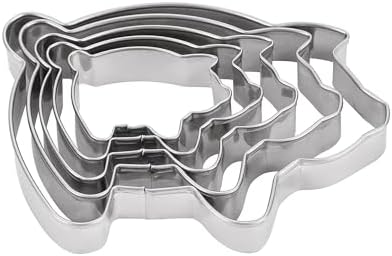 MrCookie Pig Cookie Cutters Set, 5pc Thickened Stainless Steel. by MrCookie