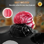 HKNMTT Halloween Brain Silicone Molds 2 Pack 6 Cavity, Spooky Brain Shape Baking Tray for Chocolate Candy Wax Melts Tarts Cupcake Pizza Cake Oven Safe Food Grade Moulds for Kids Party DIY Fun - Image 5