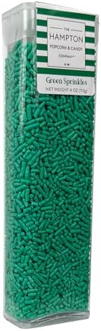 Bright Green Sprinkles Jimmies 4 oz, Sprinkles For Cake Decorating, Baking, Ice Cream & More, The Hampton Candy Company by TheHamptonPopcornCandyCompany