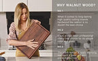AZRHOM Walnut Wood Cutting Board, 18x12in Large Wooden Chopping Boards - Image 6