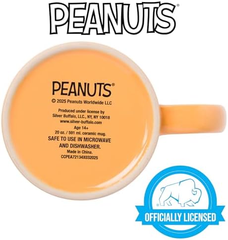 Silver Buffalo Peanuts Mummy Snoopy, Wax Resist Ceramic Pottery Mug, 20oz - Image 4