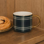 Sweet Water Decor Navy & Green Plaid Coffee Mug, 14oz Fine Bone China Cup - Image 3
