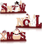 3Pcs Christmas Table Decorations, Wooden Christmas Decor Indoor by Golibra