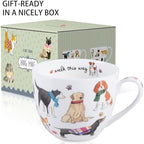 Colorful Scarf Dog Hug Mug, Premium 20 oz Bone China Coffee Tea Mug, Perfect Holiday, Birthday, and Christmas Gift for Dog Lovers, Designed in England by Harvest Green Studio - Image 3