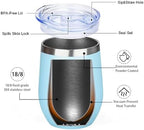 MEZMUT 12 Oz Insulated Wine Tumbler with Lid Wine Glass Cup(Light Blue,1) - Image 6
