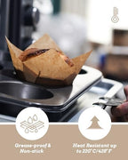 Bake Choice 200pcs Natural Tulip Cupcake Liners for Baking Muffin Liners - Image 5