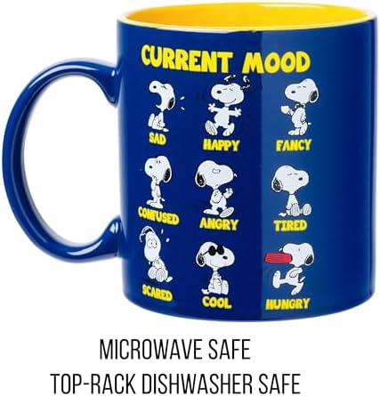 Silver Buffalo Peanuts Snoopy Current Mood Emotions, Ceramic Mug, 20oz - Image 3