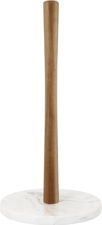 Buruis Wood Paper Towel Holder, Marble Base Modern Decorative Countertop by KeepYourBathroomKitchenandHomeOrganized