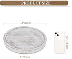 Hanobe Round Wood Candle Holder Trays for Coffee Table, Rustic White Finish - Image 5