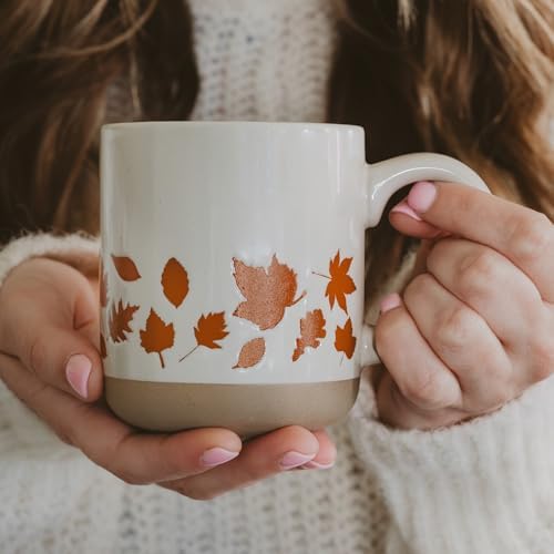 Sweet Water Decor Fall Coffee Mug with Orange Leaves Design, 14oz Stoneware Cup with Handle for Tea & Cider, Microwave & Dishwasher Safe, Cozy Autumn Seasonal Gift - Image 2