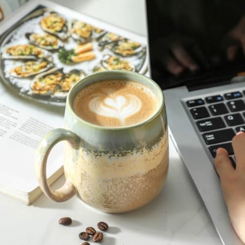 HASENSE Ceramic Coffee Mugs Set of 4, 16 oz Large Reactive Glaze Mugs - Image 7