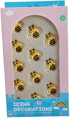 12 Pieces Bees Cakes Decorations Edible Bee Shaped Hard Sugar Icing Decorations Cupcake Toppers for Baking Cookie Ice Cream Candy Decoration Spring Birthday Party - Image 2