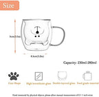 Binoster Bear Cute Mugs Kawaii Double Wall Glass Coffee Tea Mill Yogurt Cup Funny Novelty Gift for Women Her Friends Office Birthday Christmas (Bear with handle) - Image 6
