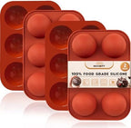 Hot Chocolate Cocoa Bomb Molds Hemisphere Silicone 2 Inch 4 Pack, Semi Ball Mould 6 Cavity Large Circular, BPA Free Non-Stick Half Sphere Holiday Valentine DIY Cake Jelly Dome Mousse by HKNMTT
