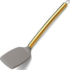 Berglander Non-stick Silicone Solid Turner, Titanium Gold Plating handle by Berglander