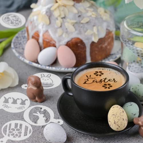 Easter Cookie Stencils 36 Reusable Egg Bunny Coffee Dessert Decor Templates - Image 5