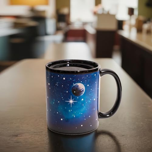 Kmiles Heat Changing Starry Earth Moon Mug Colour Changing Magical Coffee Mug Tea Cup 12 Ounce - Novelty for Xmas Funny Gifts - Image 2