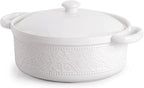 FUN ELEMENTS Casserole Dish, 2 Quart Lace Emboss Dish by IntoYourHouseOntoYourTable