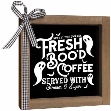 Halloween Coffee Bar Decor Freshly Booed Coffee Sign Table Home by pechpell