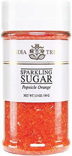 Nature's Colors, Orange , Sugar Sprinkles for Baking and Decorating, Small , 3.5 Oz Jar (Pack of 1) by IndiaTree