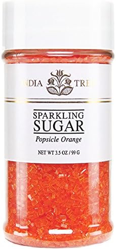 Nature's Colors, Orange , Sugar Sprinkles for Baking and Decorating, Small , 3.5 Oz Jar (Pack of 1) by IndiaTree