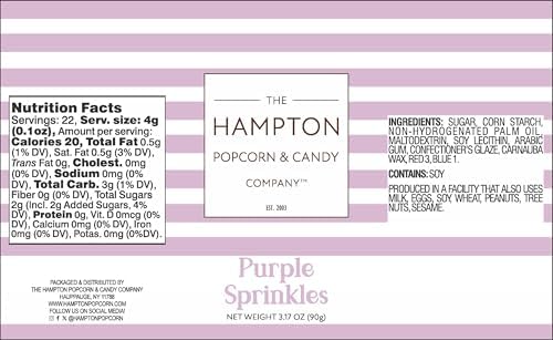 Purple Sprinkles Jimmies 3.17 oz, Sprinkles For Cake Decorating, Cake Sprinkles, Sprinkles For Baking, Ice Cream & More, The Hampton Candy Company - Image 2