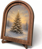 Christmas Tree Arched Table Sign, Rustic Winter Farmhouse Decor by HPCHENG