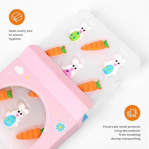 Edible Easter Cake Decorations for Cake Decorating, Carrot Cake Decorations, Bunny Cupcake Toppers for Easter Theme Cake, Macarons, Cookies, Waffles, Cakecircles - Image 5