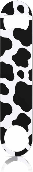 Cow Texture Stainless Steel Bottle Opener Jungle Animal Black and White Print by TASDANA