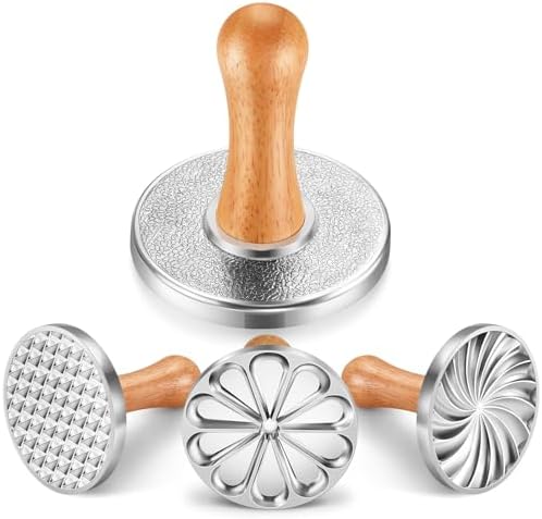 Cookie Stamps Set of 3, Metal Christmas Cookies Press Cutter Mold with Wooden Handle, Cookie Decorating Supplies for DIY Baking, Cake, Pastry,Christmas by OPPEIN