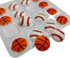 16 Pcs Edible Baseball and Basketball Sugar Icing Cake Decorations - Image 4
