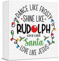 Christmas Decorations, Christian Christmas Decorations Indoor, Santa Love Like Jesus Sign Gift for Women Friends, Rustic Wooden Box Sign for Home Office Bedroom Desk Decor 5x5 Inches by Unknown