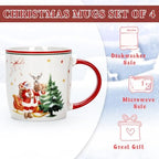 Cabtnca Christmas Mugs, Christmas Mugs Set of 4, Ceramic Christmas Mug, Santa Mug, Holiday Mugs, Xmas Mug Decor, Marry Christmas Gift for Women Kids, 11 Oz - Image 7