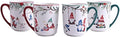 Bico Christmas Gnome Ceramic Mug Set of 4, Christmas Coffee Mugs, 16oz Holiday Cups for Tea, Cocoa, or Hot Drinks, Microwave & Dishwasher Safe by Bico